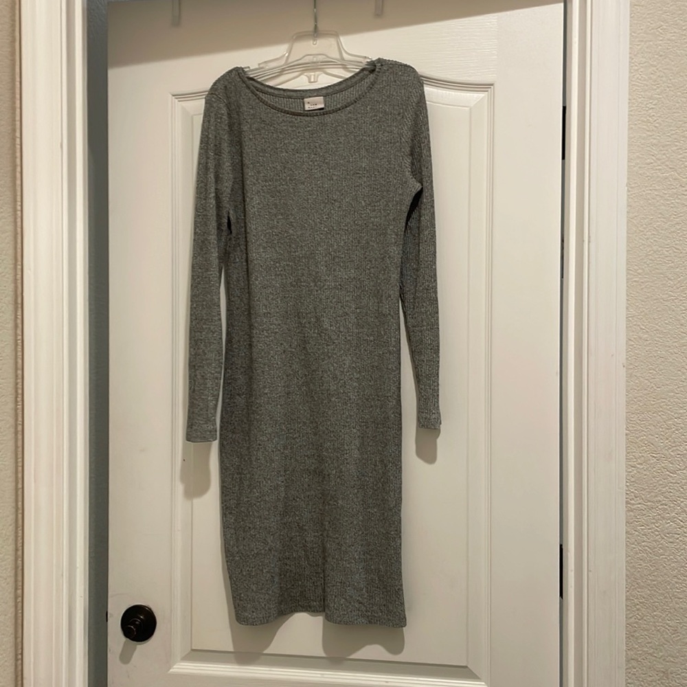 Grey sweater dress